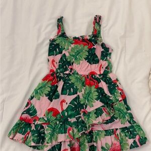 Janie and Jack Pink and Green Ruffled Tiered Sundress